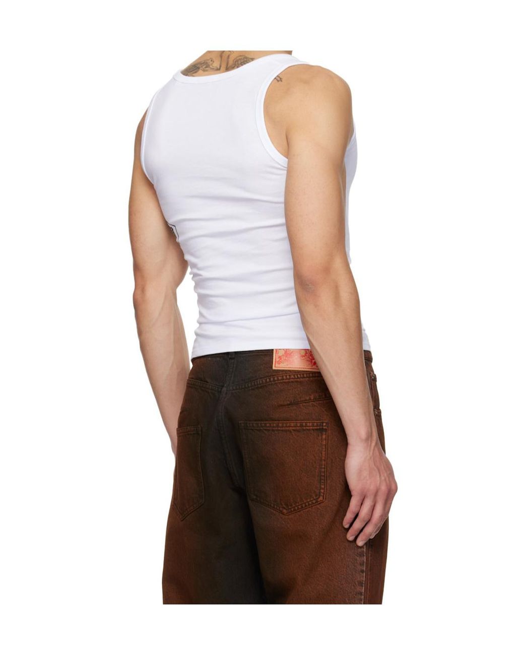 Egonlab White Breizh Crew Neck Vest for men