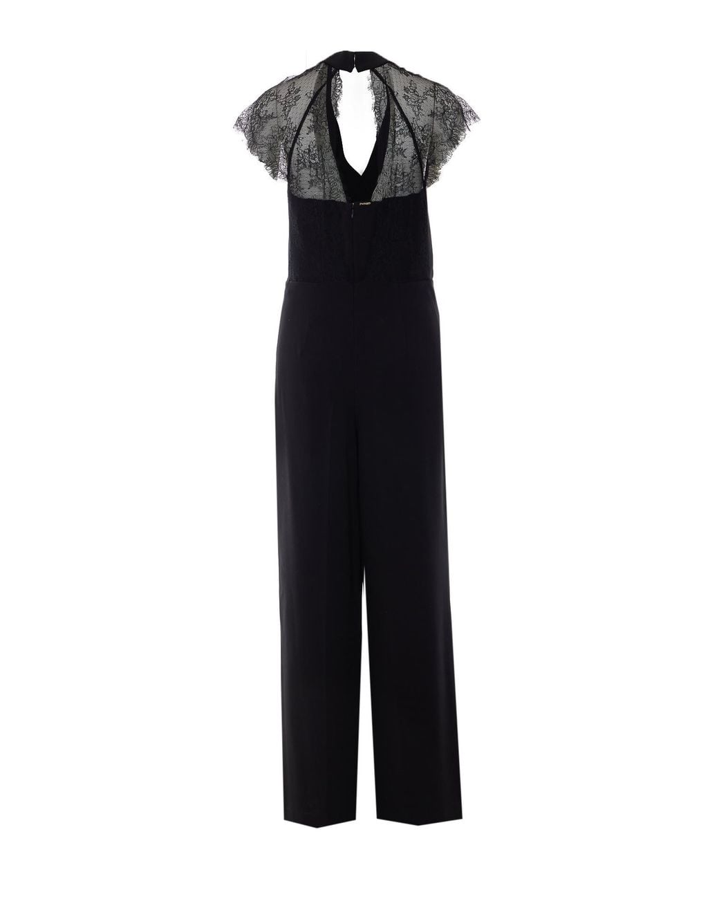 Twinset Blue Lace V-Neck Jumpsuit