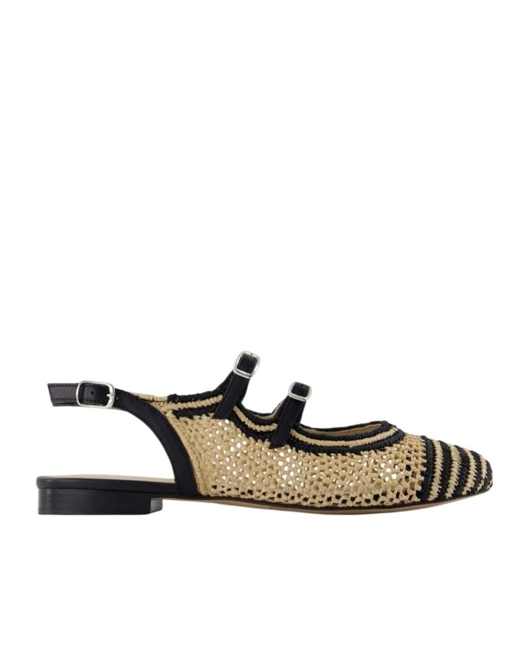 CAREL PARIS Black Carel Balma Woven Flat Sandals