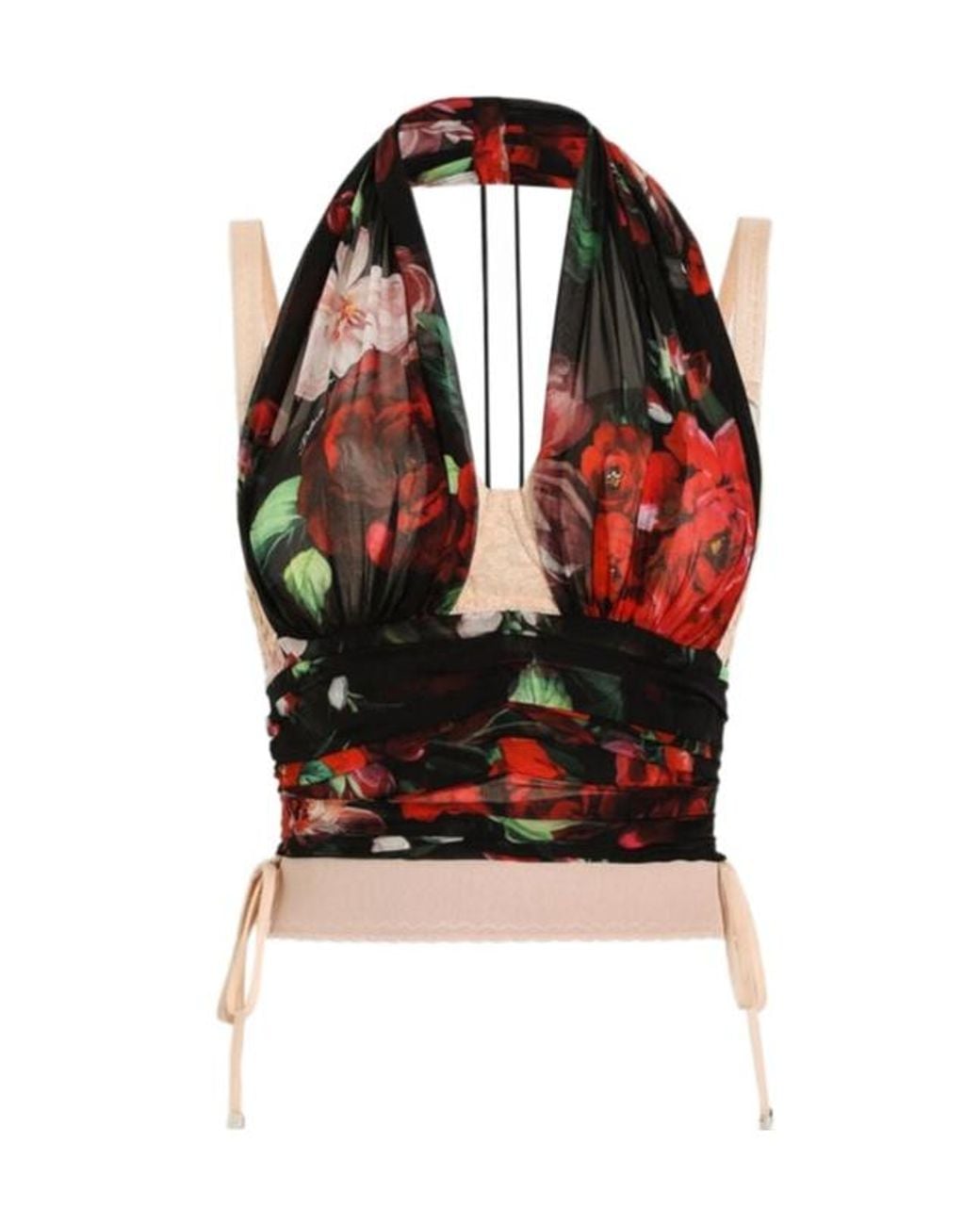 Dolce & Gabbana Red Floral-Print Top