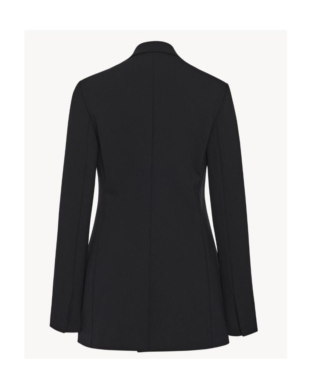 The Row Black Patch-Pocket Long Blazer