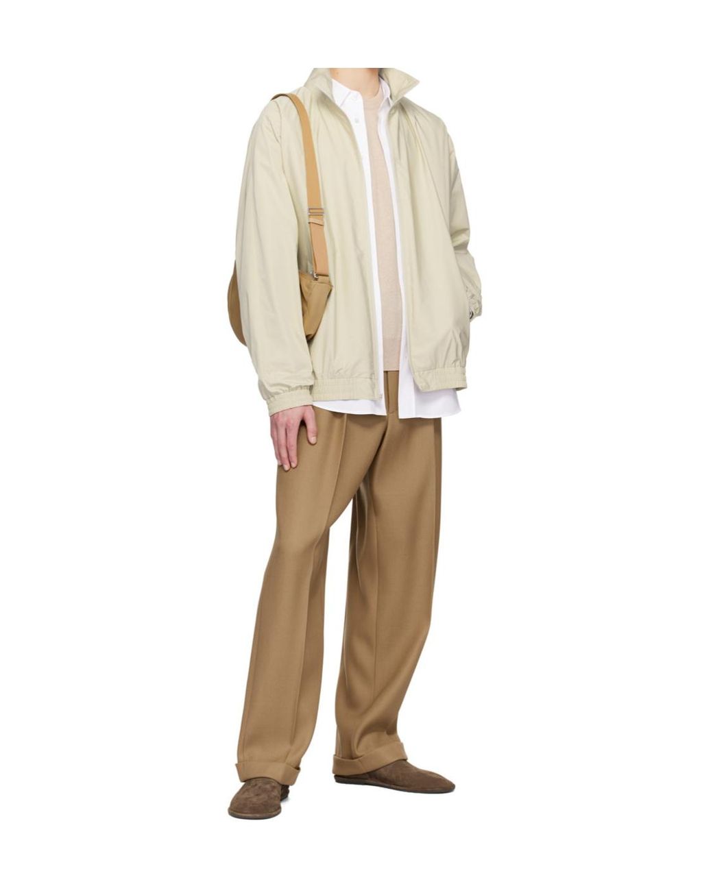 The Row Natural Slouchy Banana Crossbody Bag for men