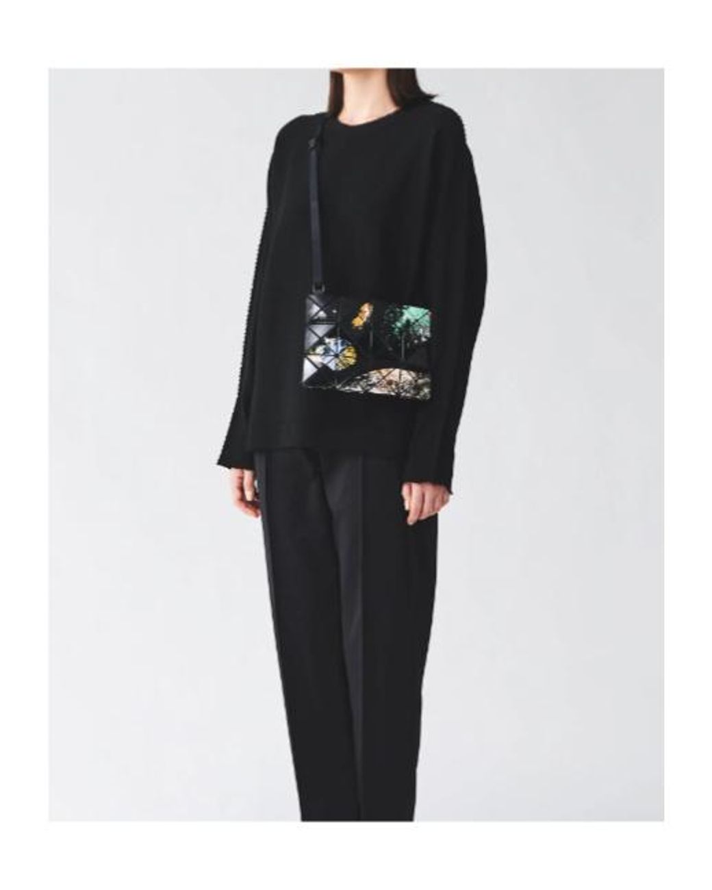 Issey Miyake Black Cosmic Abstract-Print Crossbody Bag