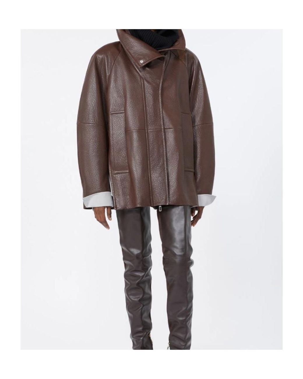 Sportmax Brown Spsalaggio Belted High Neck Jacket