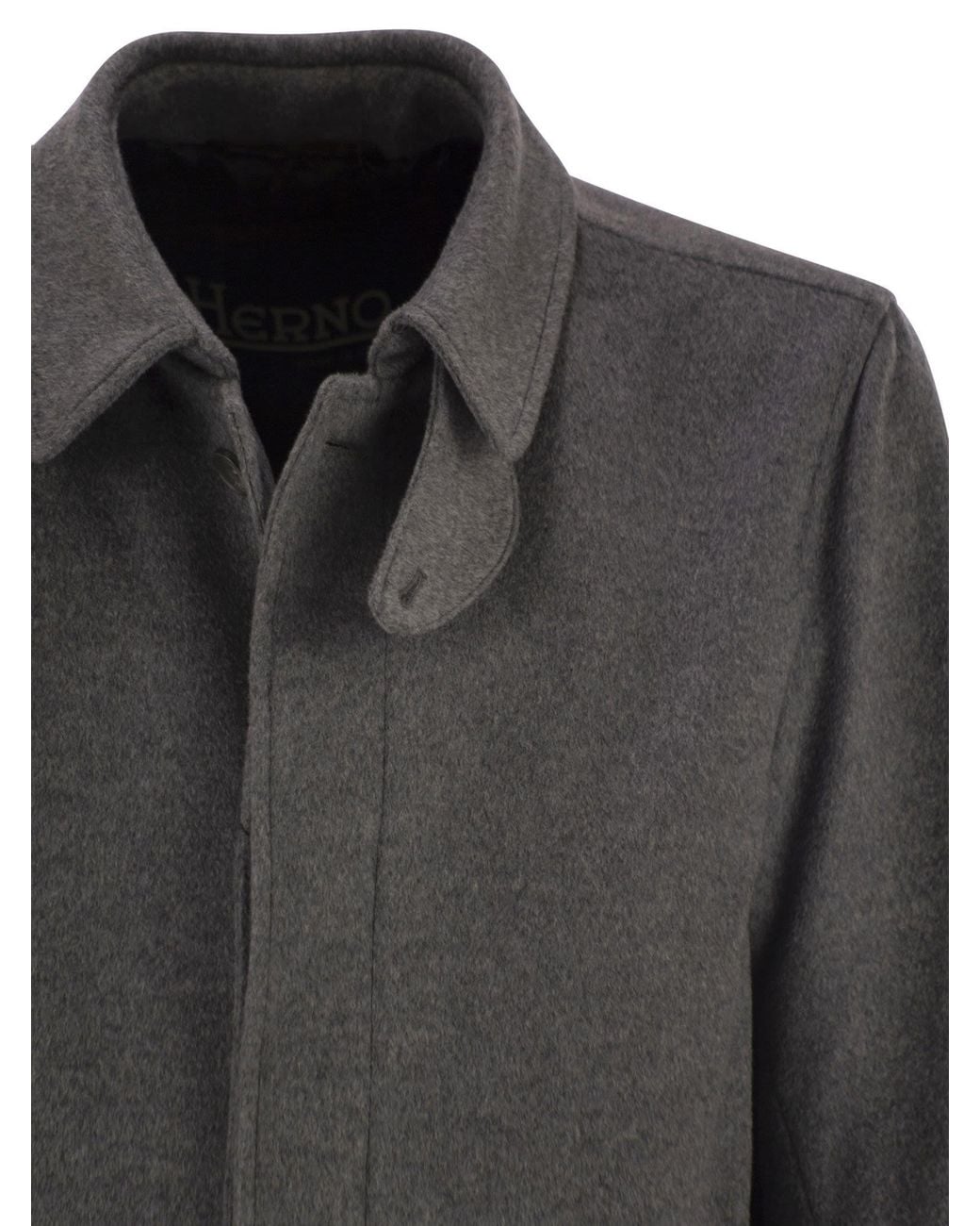 Herno Gray Single Breasted Long Coat for men