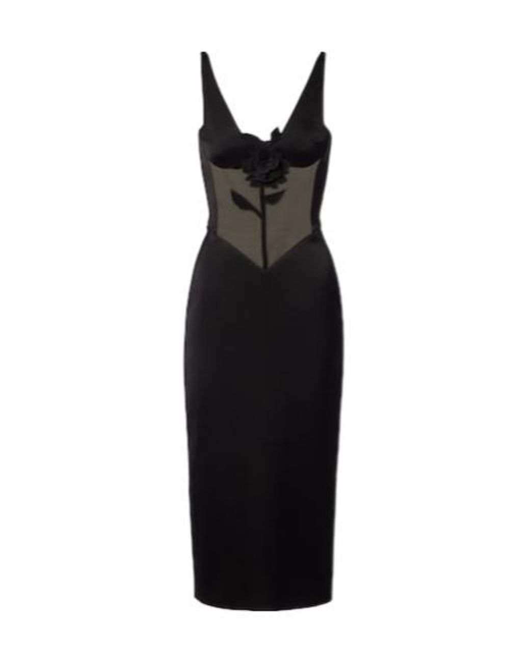 David Koma Black Floral-Appliqué Satin And Taffeta Gown