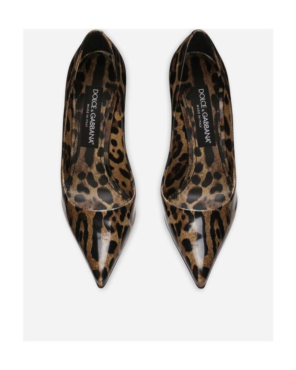 Dolce & Gabbana Metallic Printed Glossy High-Heeled Shoes