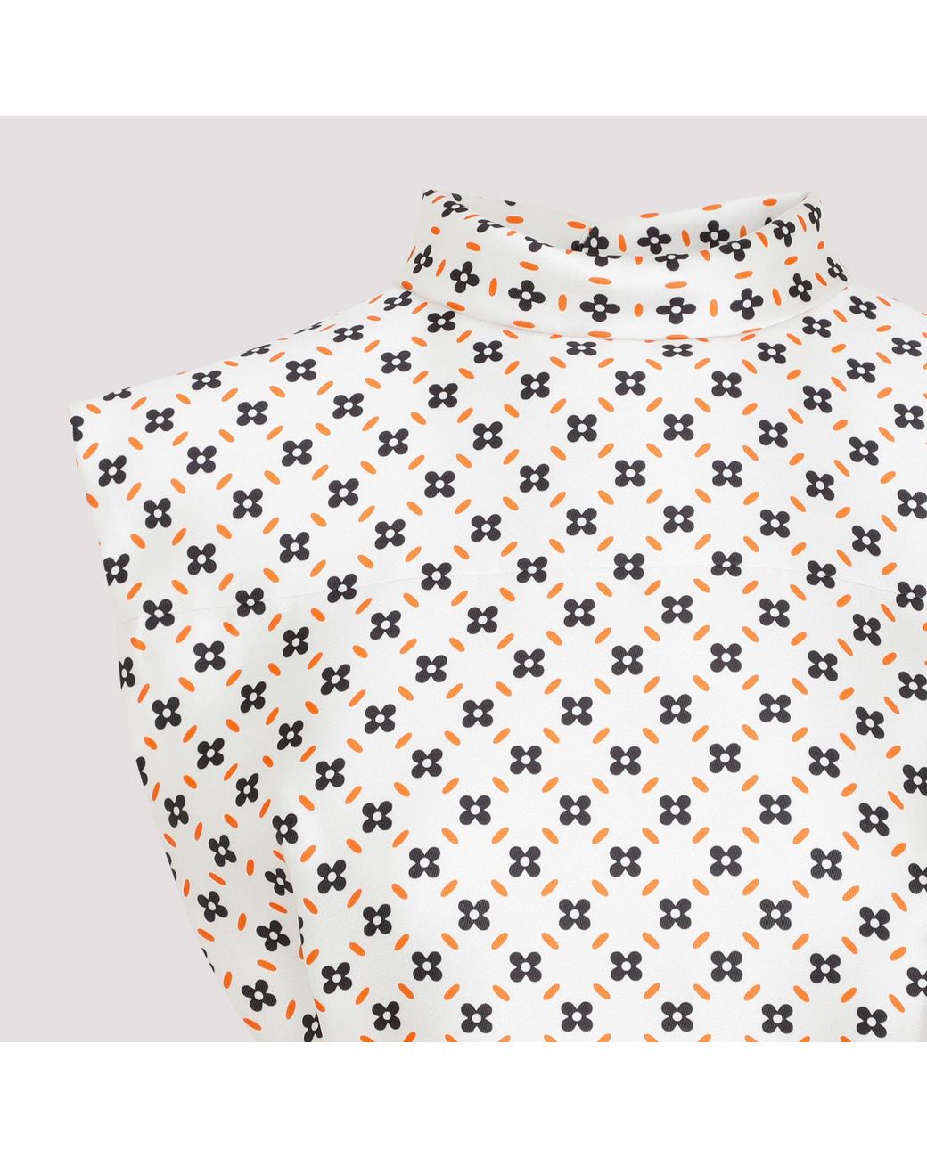Lanvin White All-Over Printed Sleeveless Top