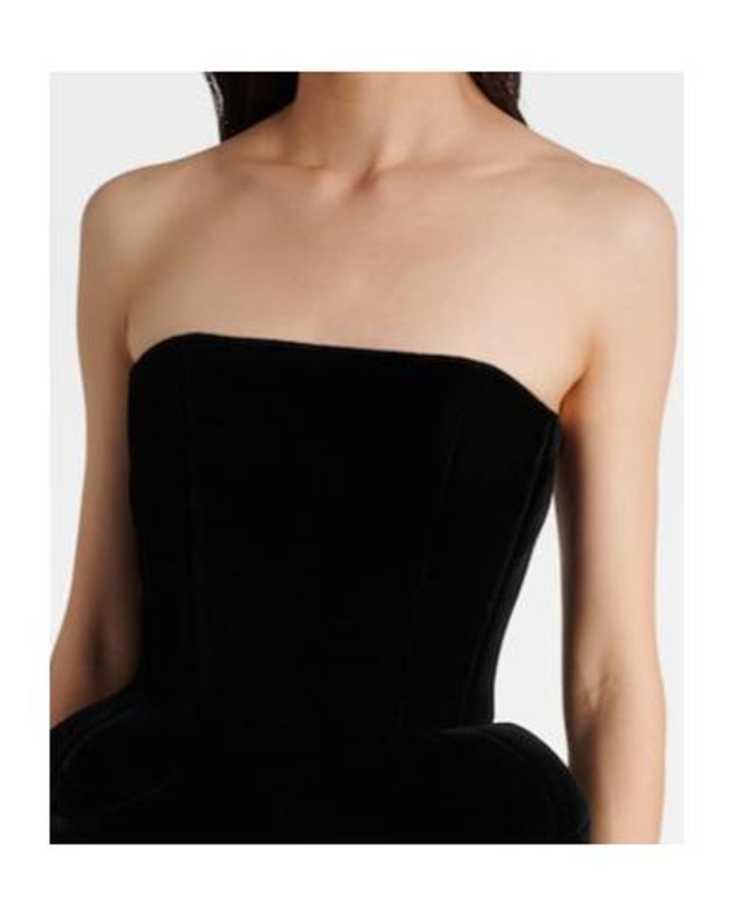 David Koma Black Velvet Bustier Dress