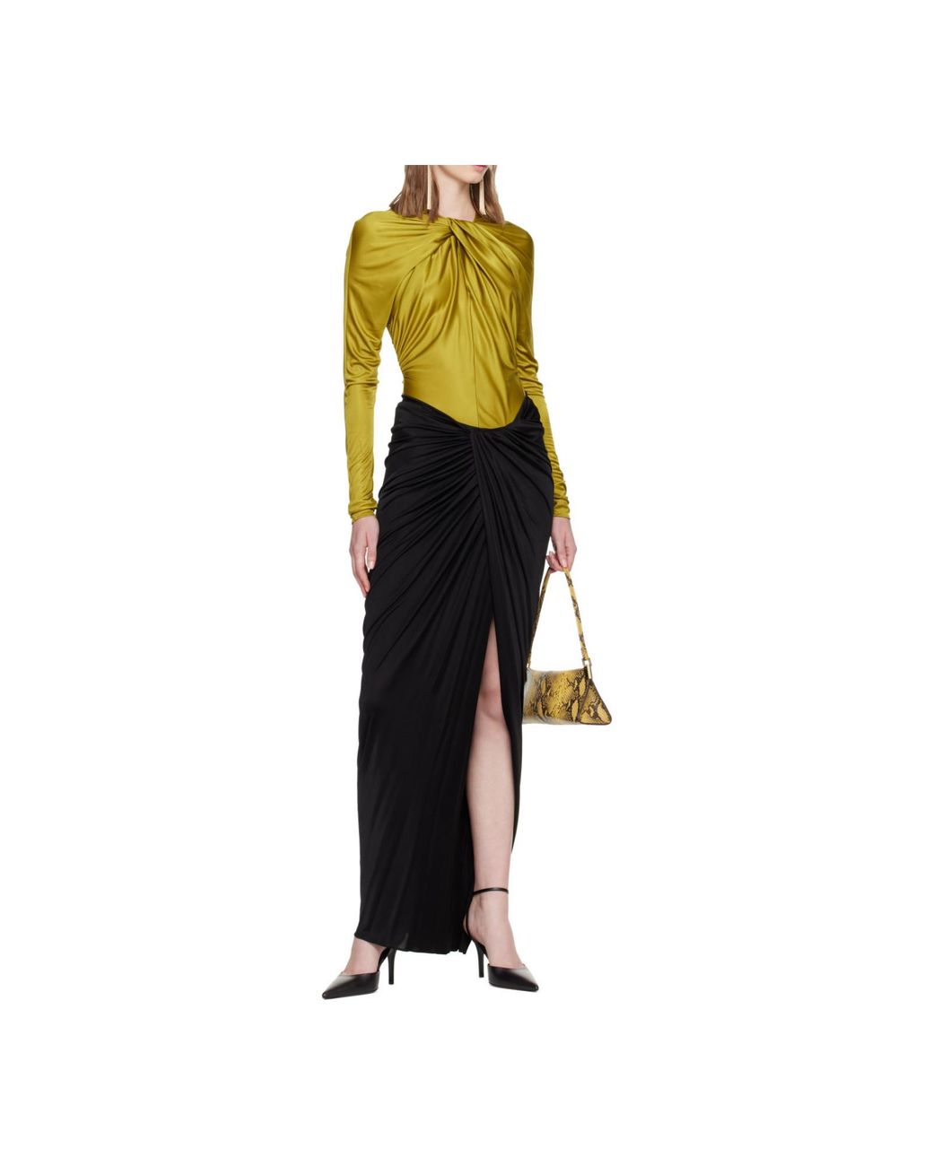 Balmain Black Slit Skirt