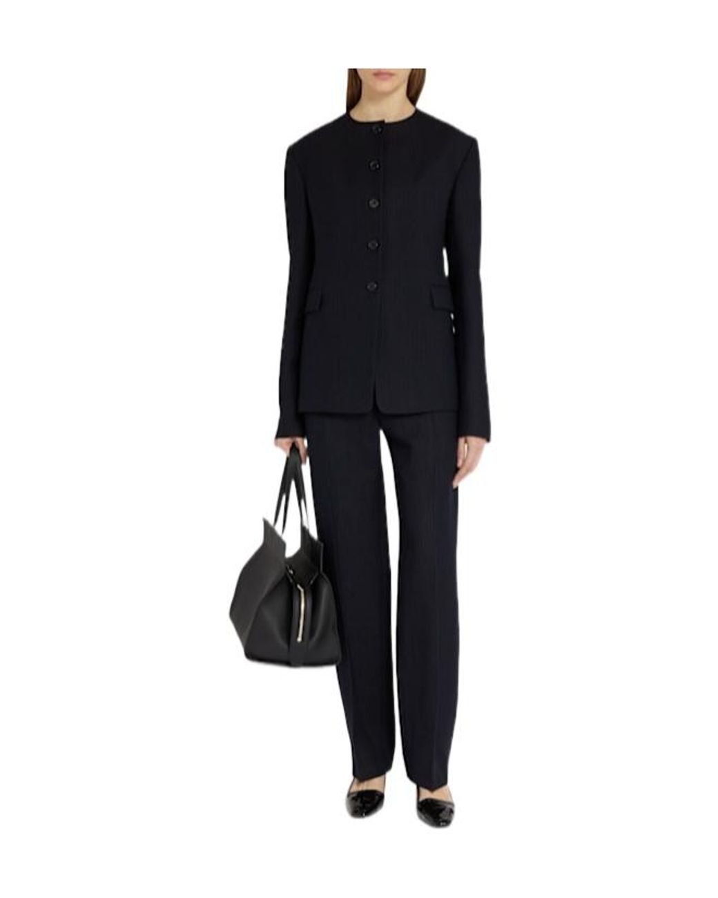 Khaite Blue Callen Virgin Wool Blend Straight Pants