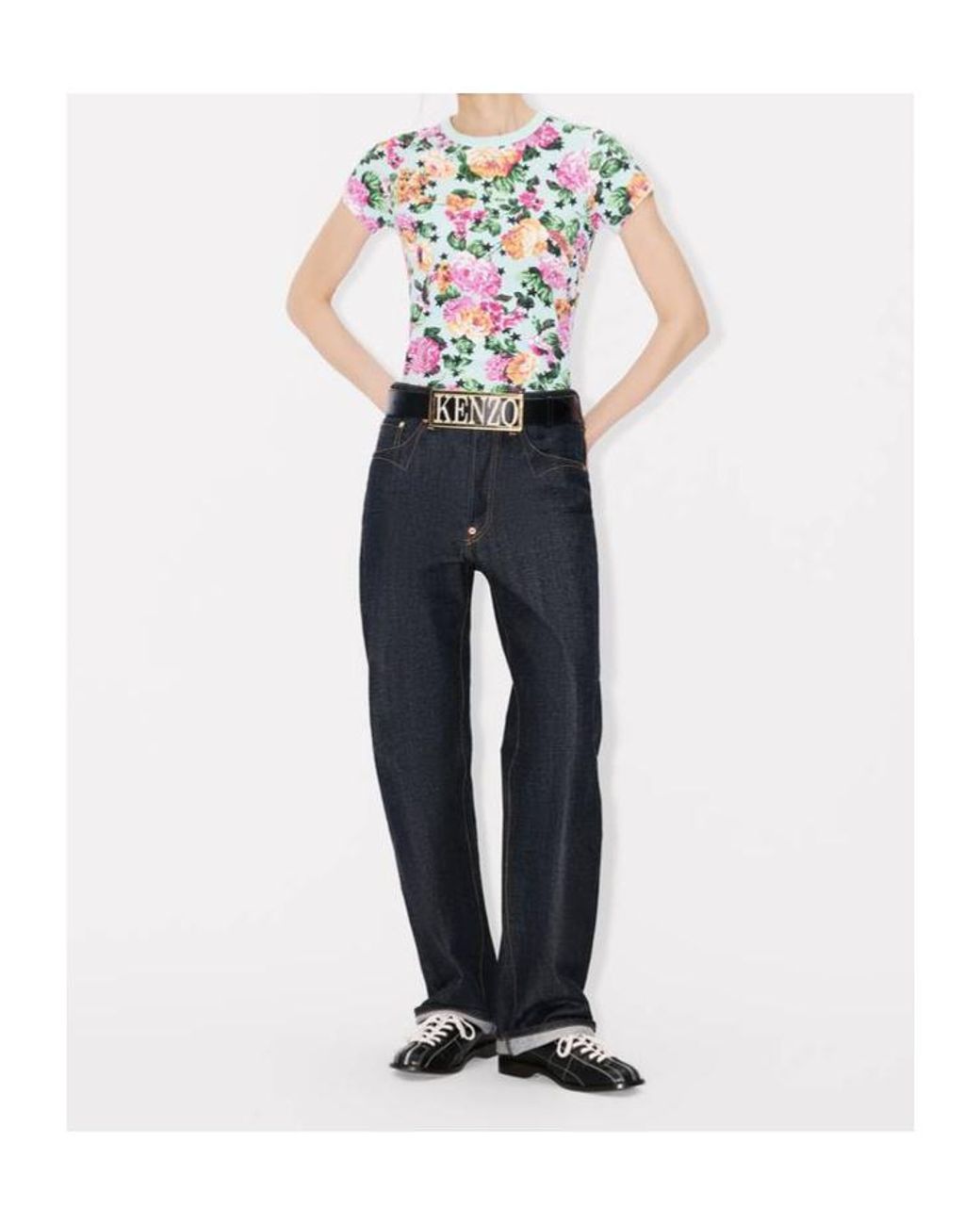 KENZO White Allover Floral Printed Crewneck T-Shirt