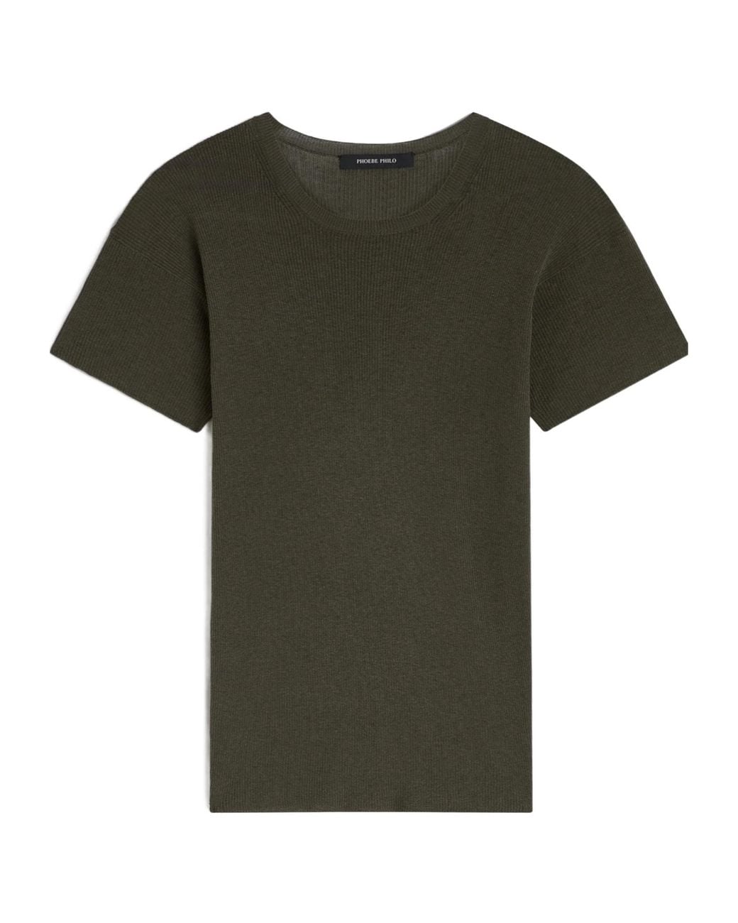 Phoebe Philo Green Crew Neck Ribbed T-Shirt