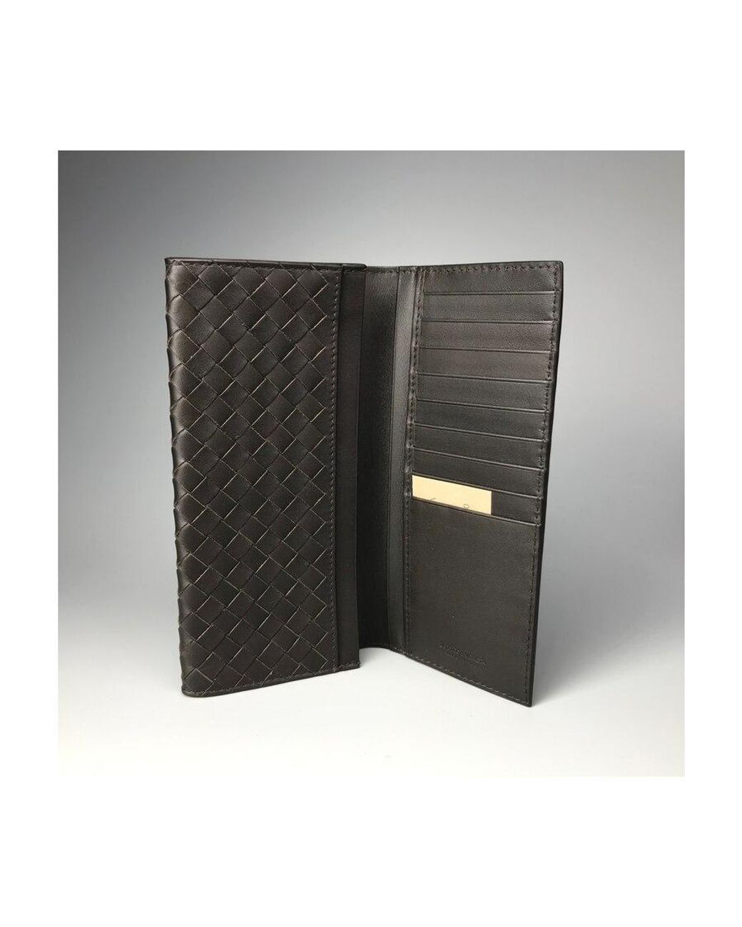 Bottega Veneta Gray Logo Folding Wallet for men