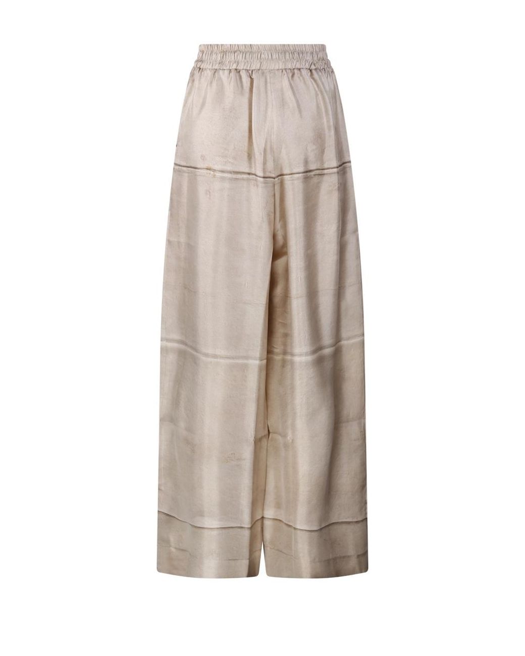 Pierre Louis Mascia Natural Aloe Wide-Leg Pants