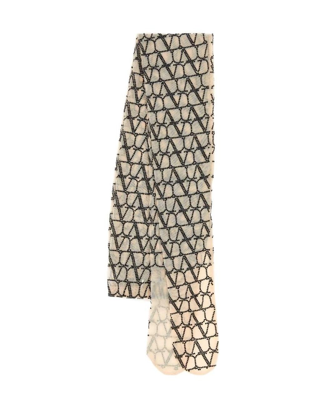 Valentino White All-Over Patterned Tights