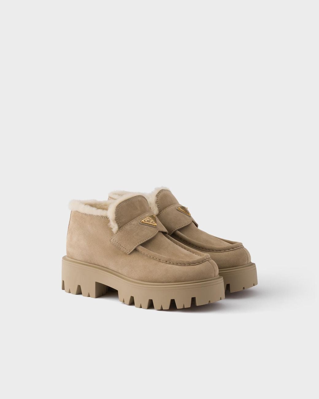 Prada Brown Suede Loafers