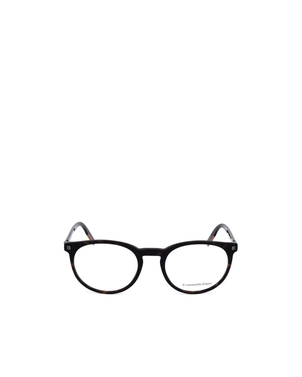 Zegna White Round Frame Glasses for men