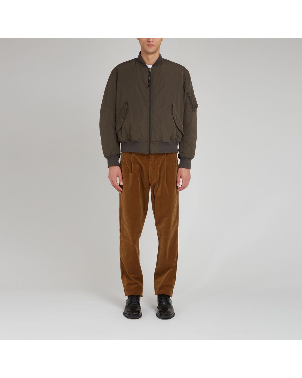 Aspesi Green Zip-Up Bomber Jacket for men