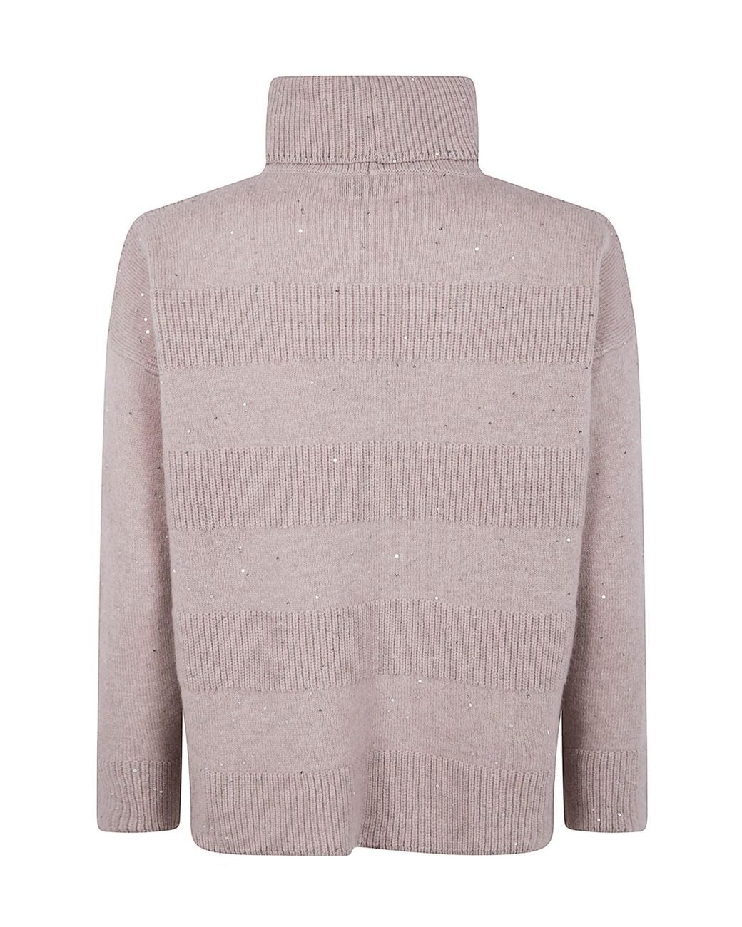 D.exterior Gray Embeliished High Neck Jumper