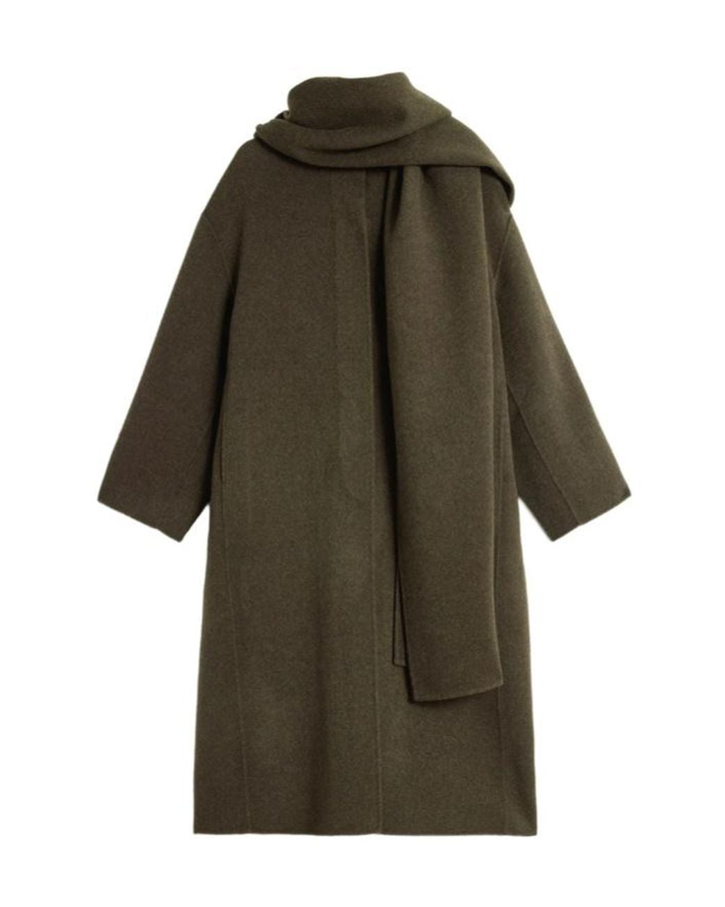 Soeur Green Finn Scarf-Detail Coat