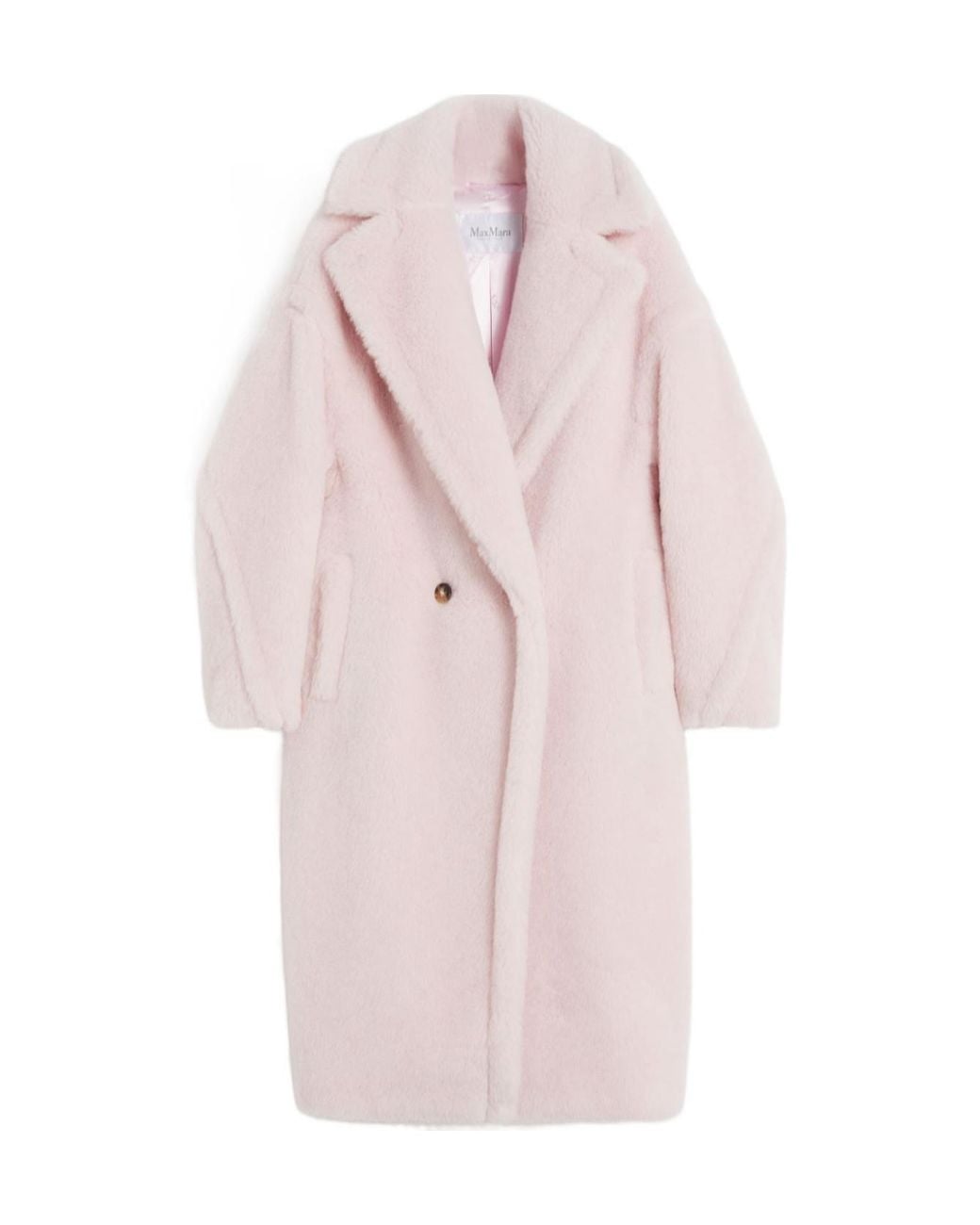 Max Mara Pink Virgin Wool-Cashmere Teddy Overcoat