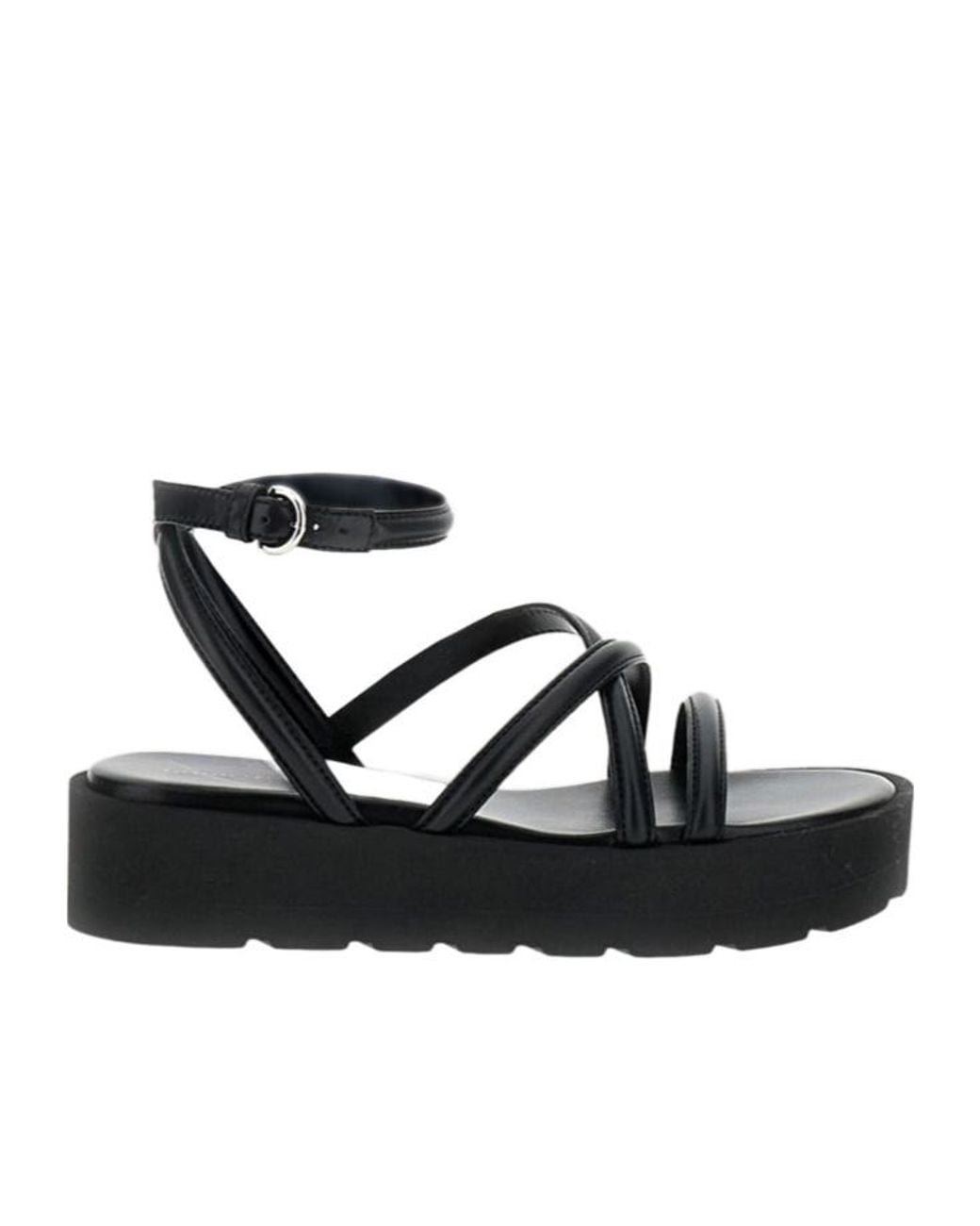 Gianvito Rossi Black Leather Platform Sandals