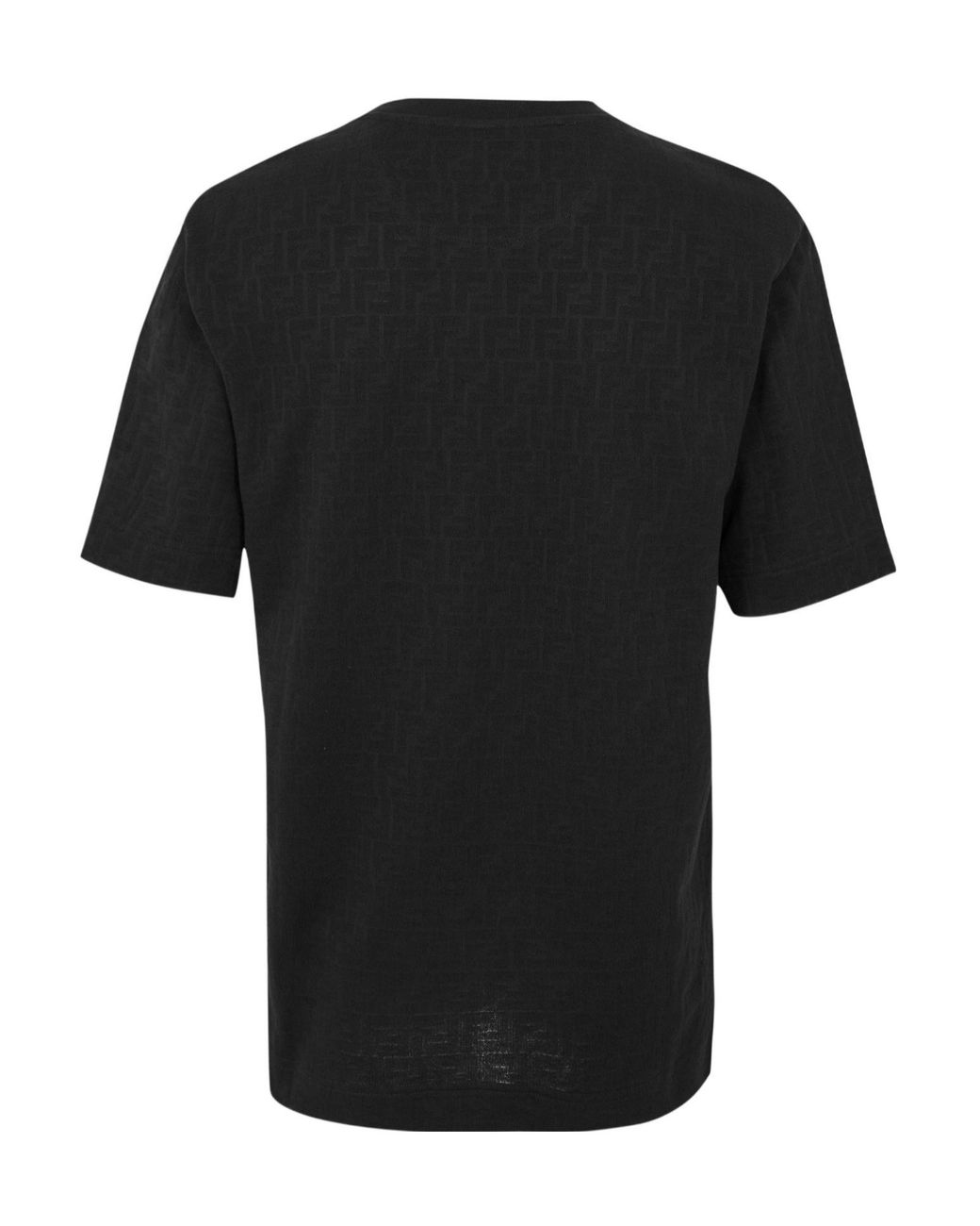 Fendi Black Crew Neck Short Sleeve Tee for men