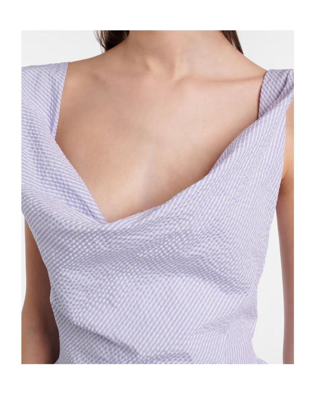 Vivienne Westwood Purple Sunday Cotton Seersucker Midi Dress