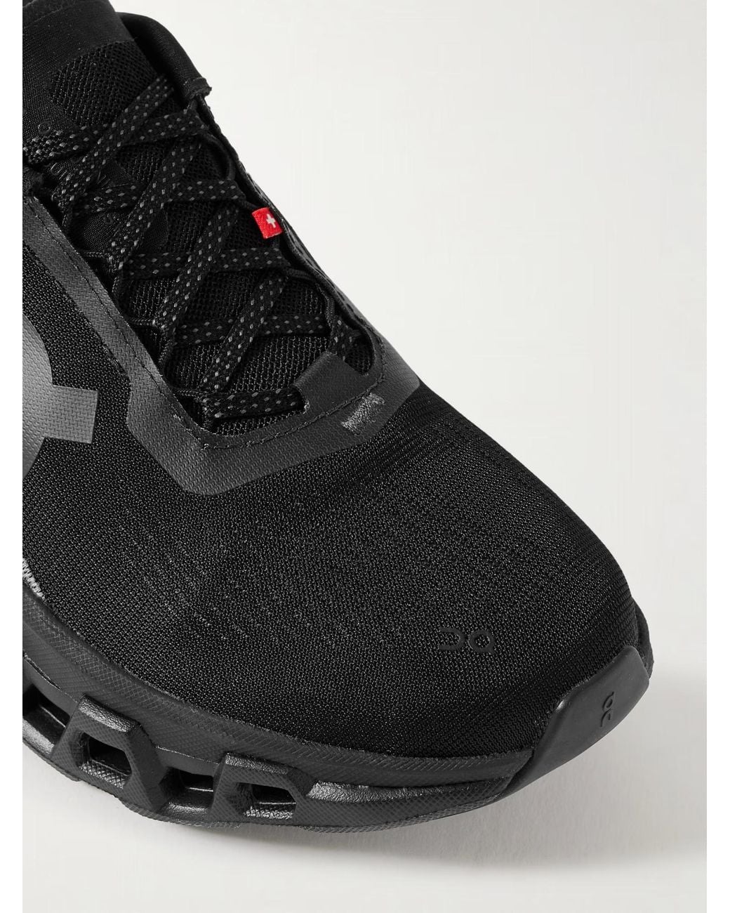 On Shoes Black Rubber-Trimmed Mesh Sneakers