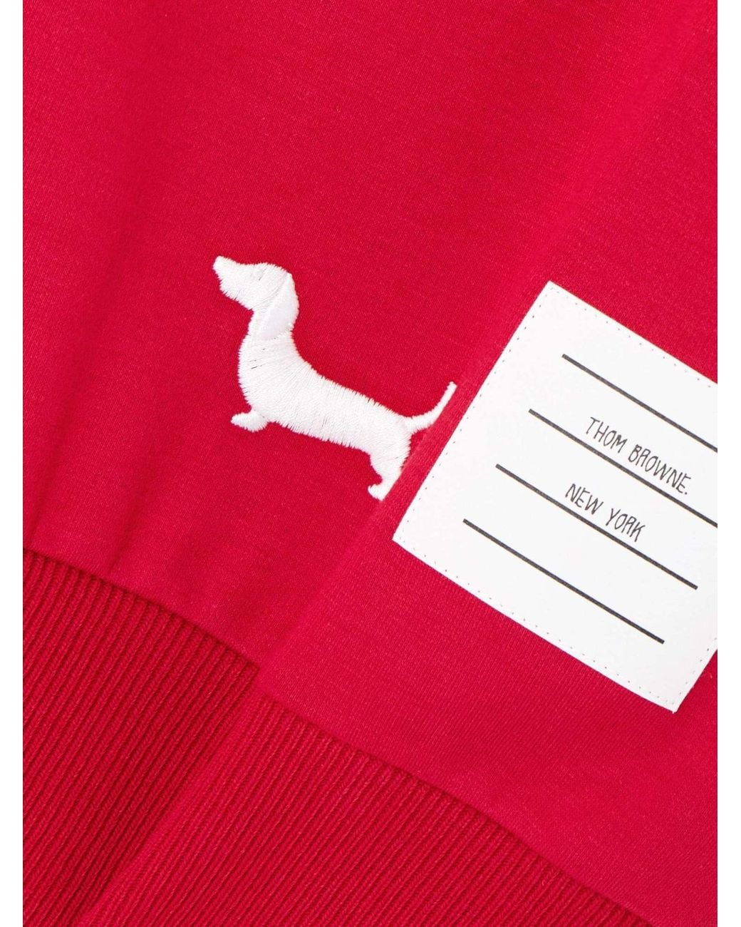 Thom Browne Red Short-Sleeve Rib-Cuff Tee
