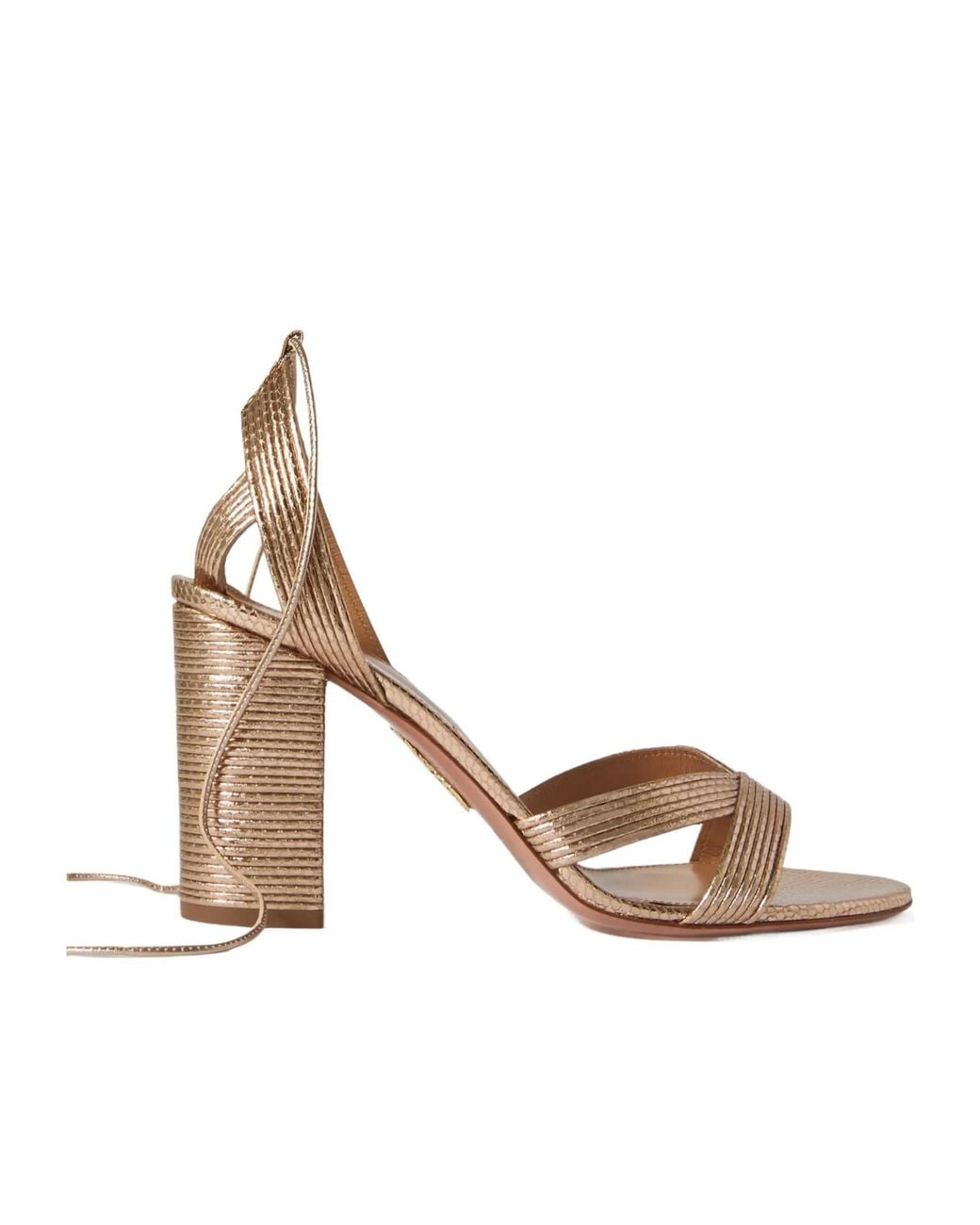 Aquazzura Multicolor Ari 85 Metallic Leather Sandals