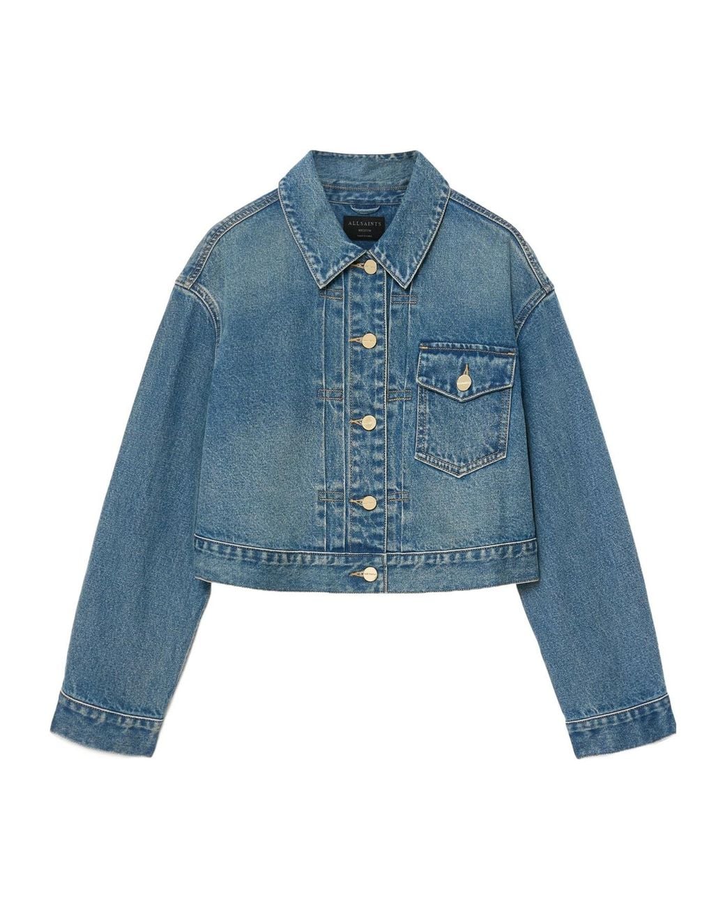 AllSaints Blue Long-Sleeve Denim Jacket