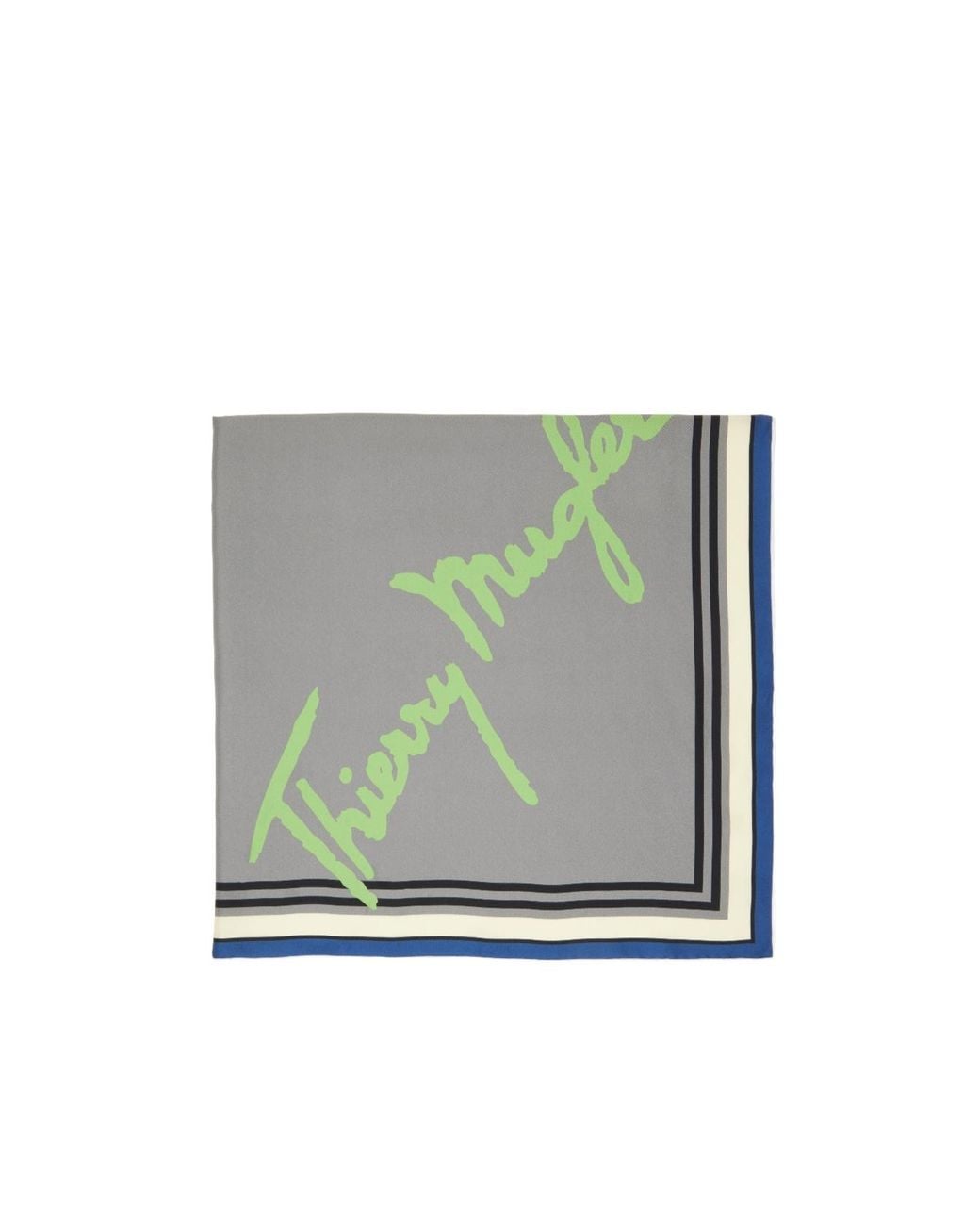 Mugler Green Square Silk Scarf