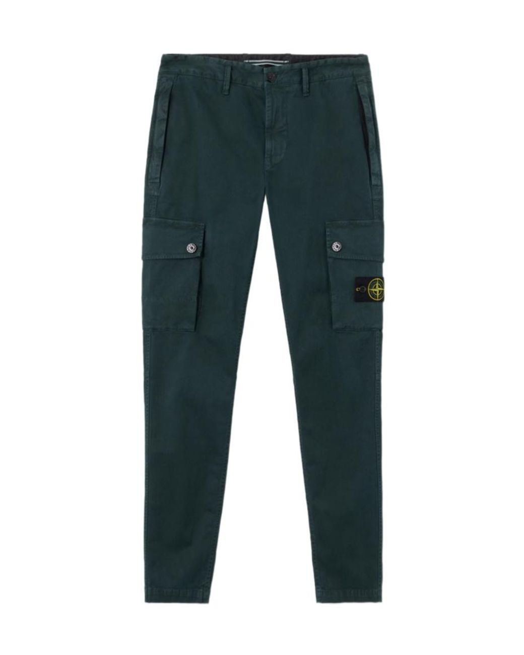 Stone Island Blue Logo-Patch Cargo Pants for men