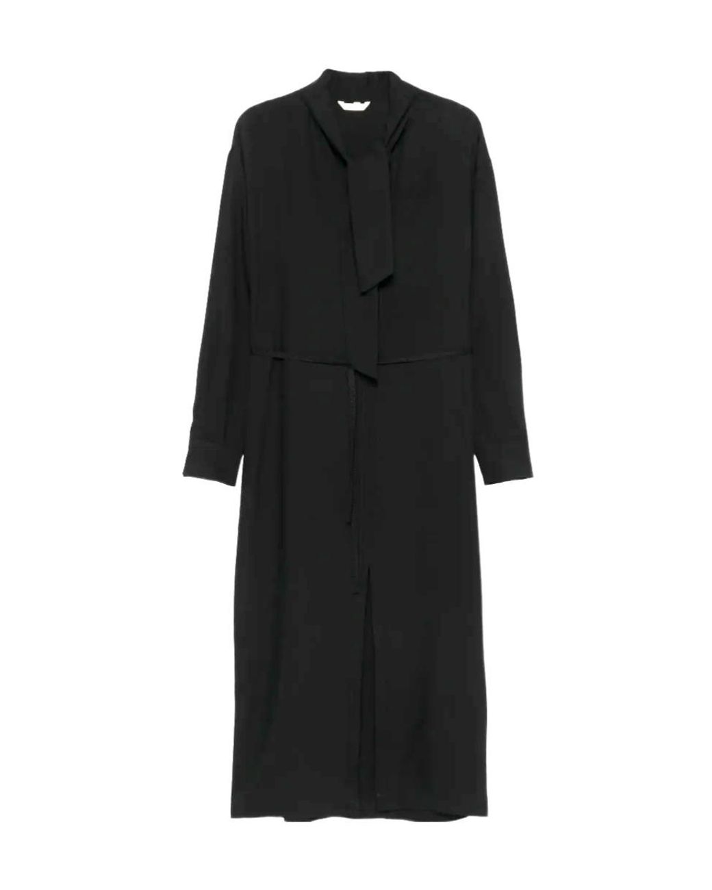 Barena Black Tie-Neck Long Sleeved Dress
