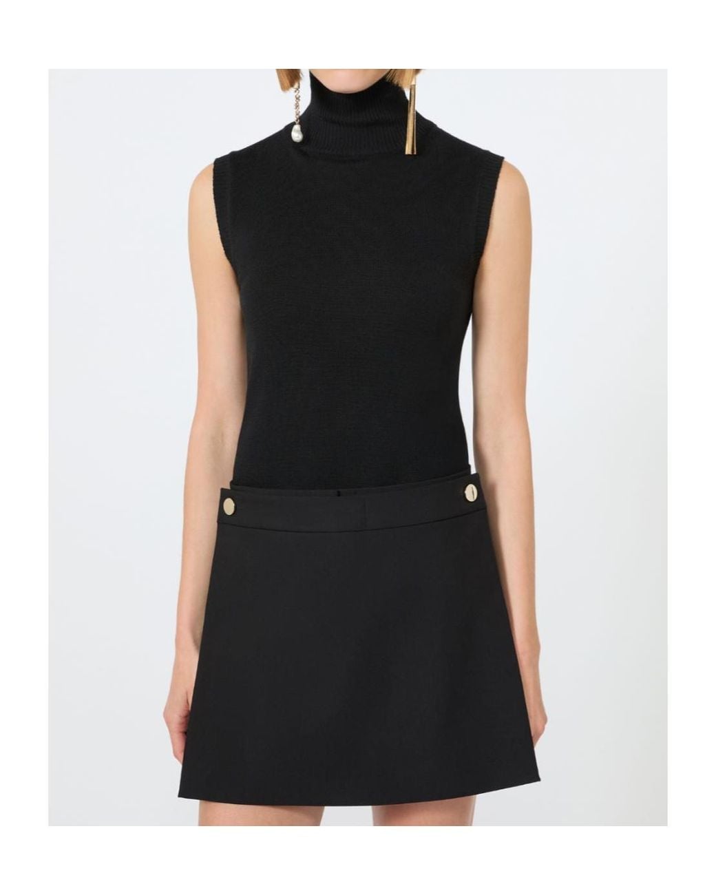 Sportmax Black Eschimo Turtleneck Sleevesless Jumper