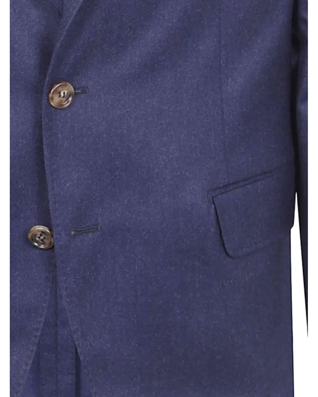 Brunello Cucinelli Blue Two-Button Wool Suit for men