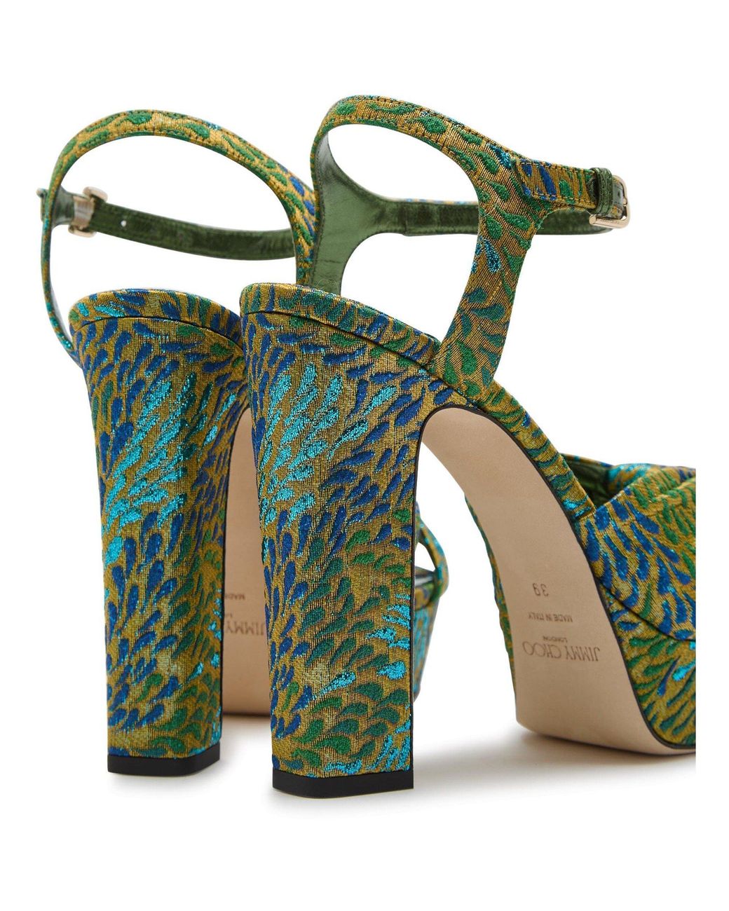 Jimmy Choo Green Heeled Platform Sandals