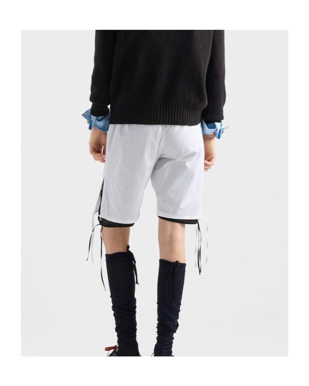 Prada White Poplin Bermudas