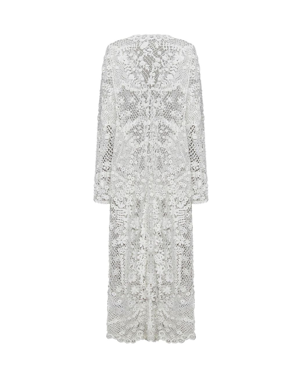 Polo Ralph Lauren Gray Crochet-Knit Midi Dress