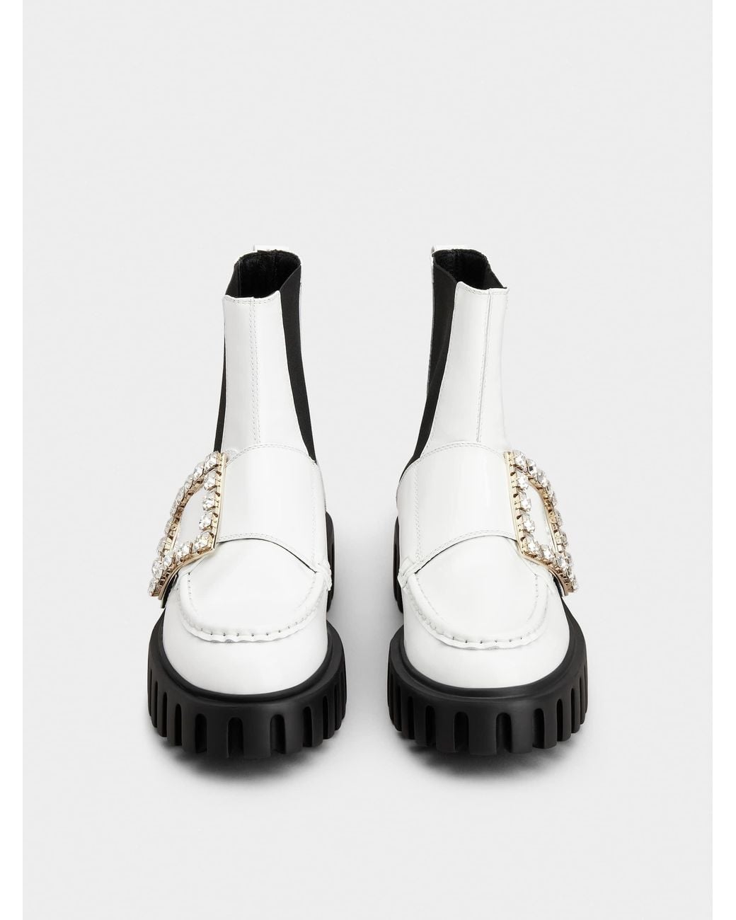 Roger Vivier Black Viv' Go-Thick Strass Buckle Chealsea Ankle Boots