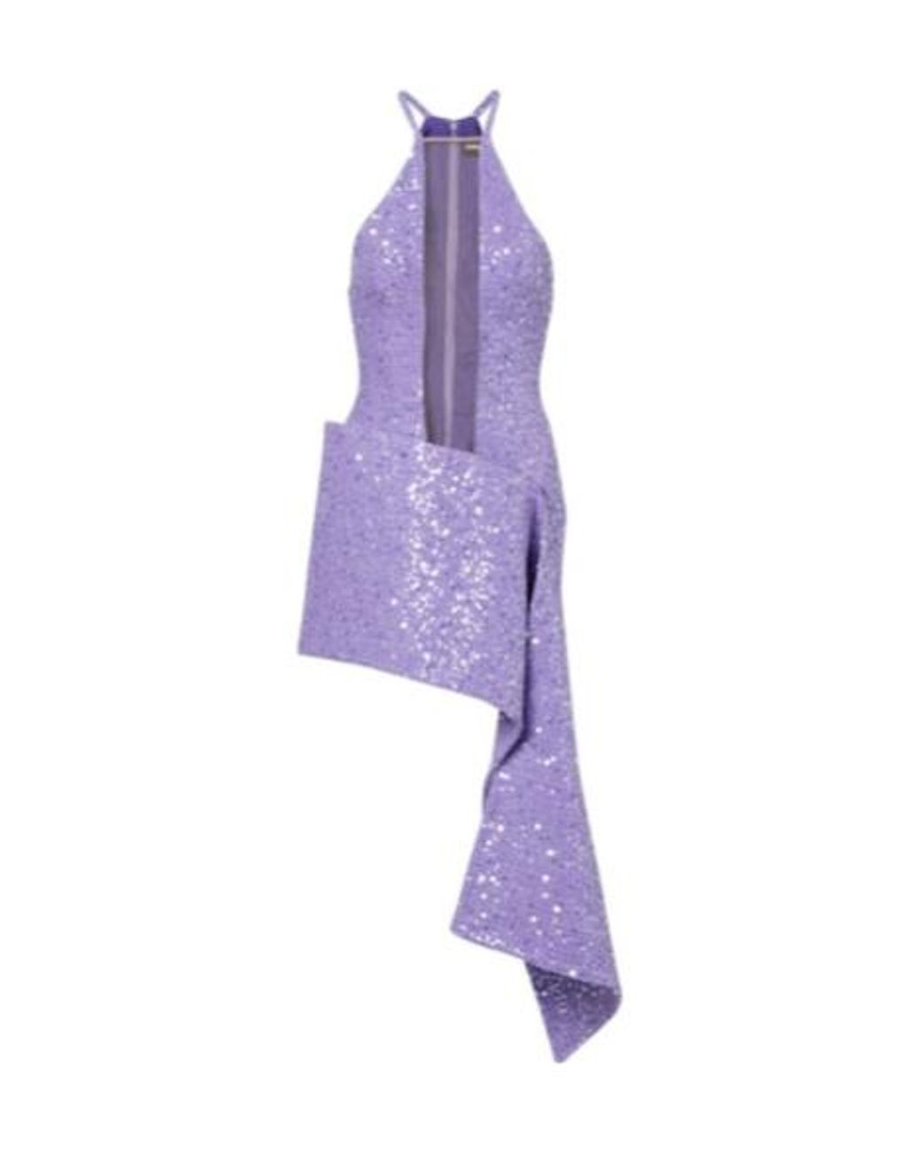 David Koma Purple Draped Sequined Minidress
