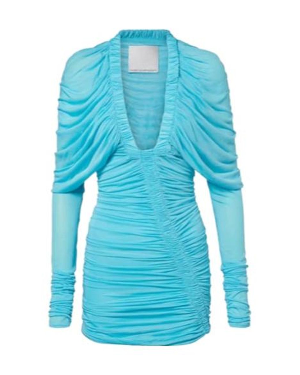 Christopher Esber Blue Orion Ruched Sheer Minidress