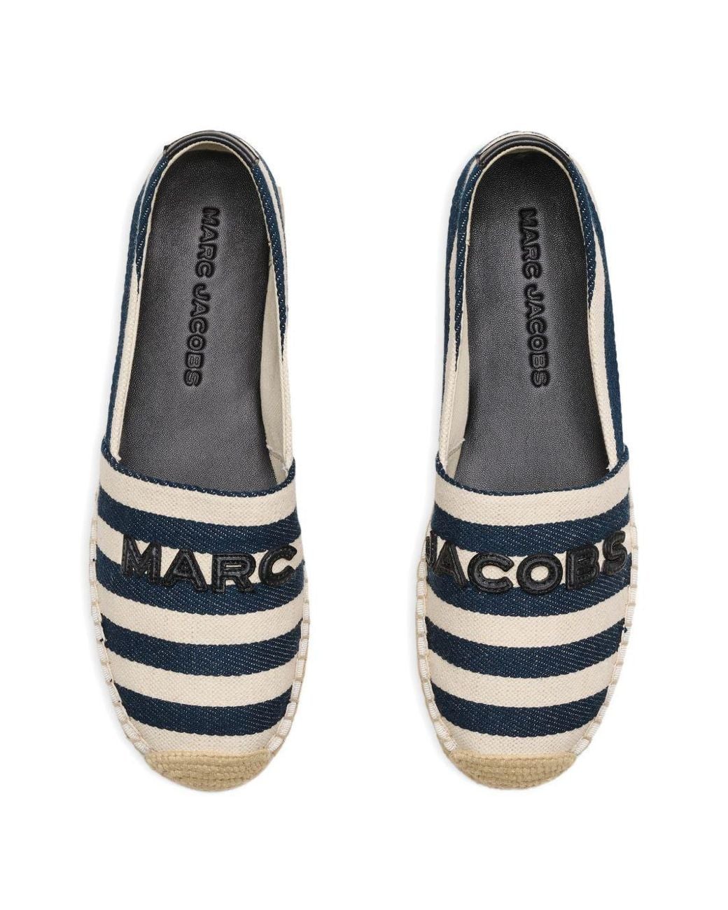 Marc Jacobs Blue Logo Patch The Striped Espadrilles