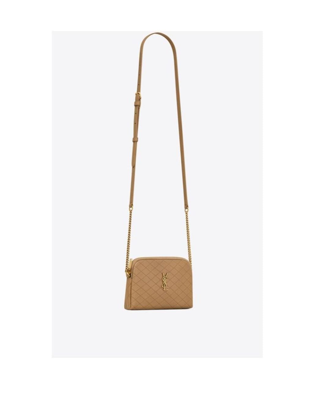 Saint Laurent White Gaby Quilted Chain Pouch