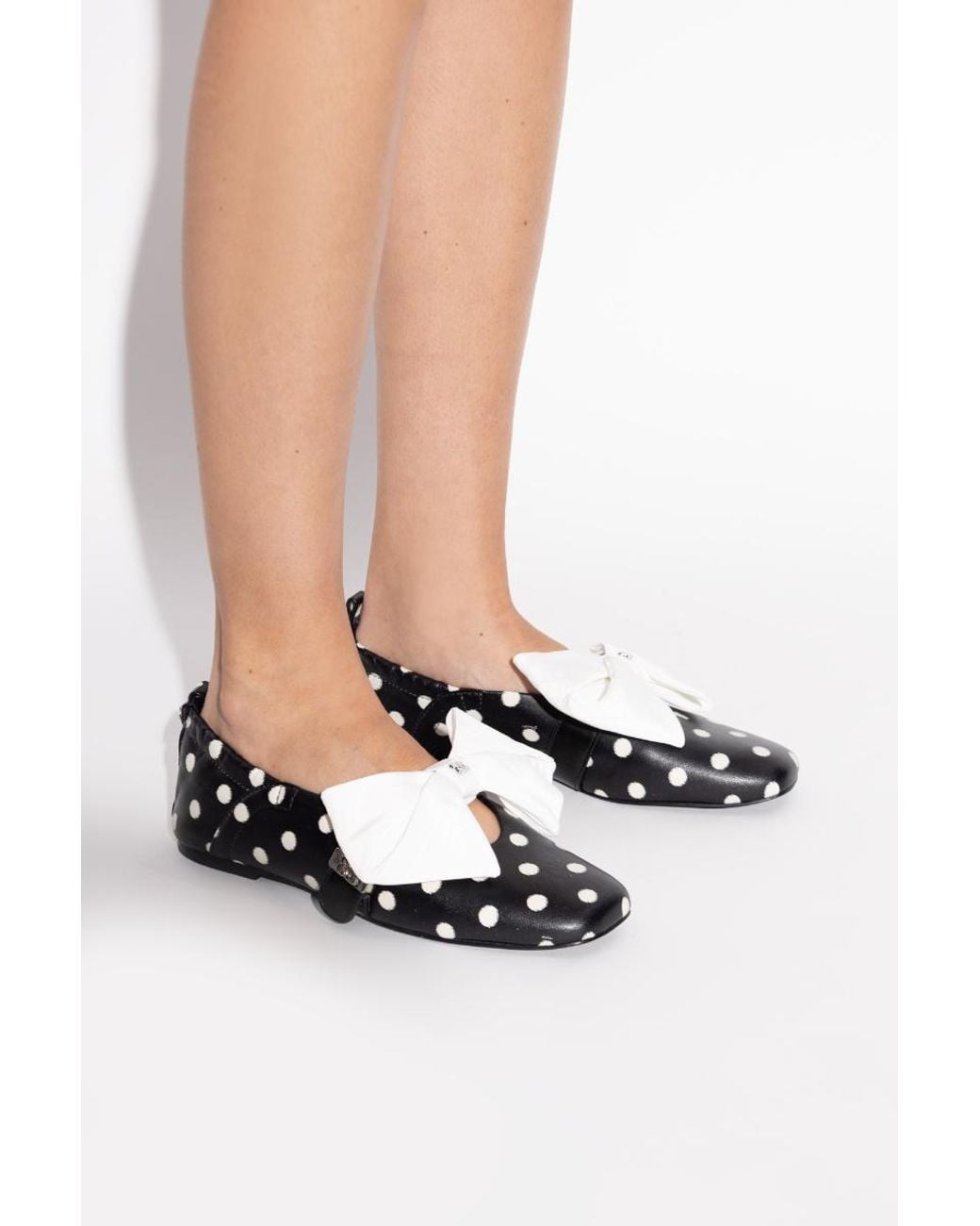 Ganni Black Polka-Dot Ballerinas