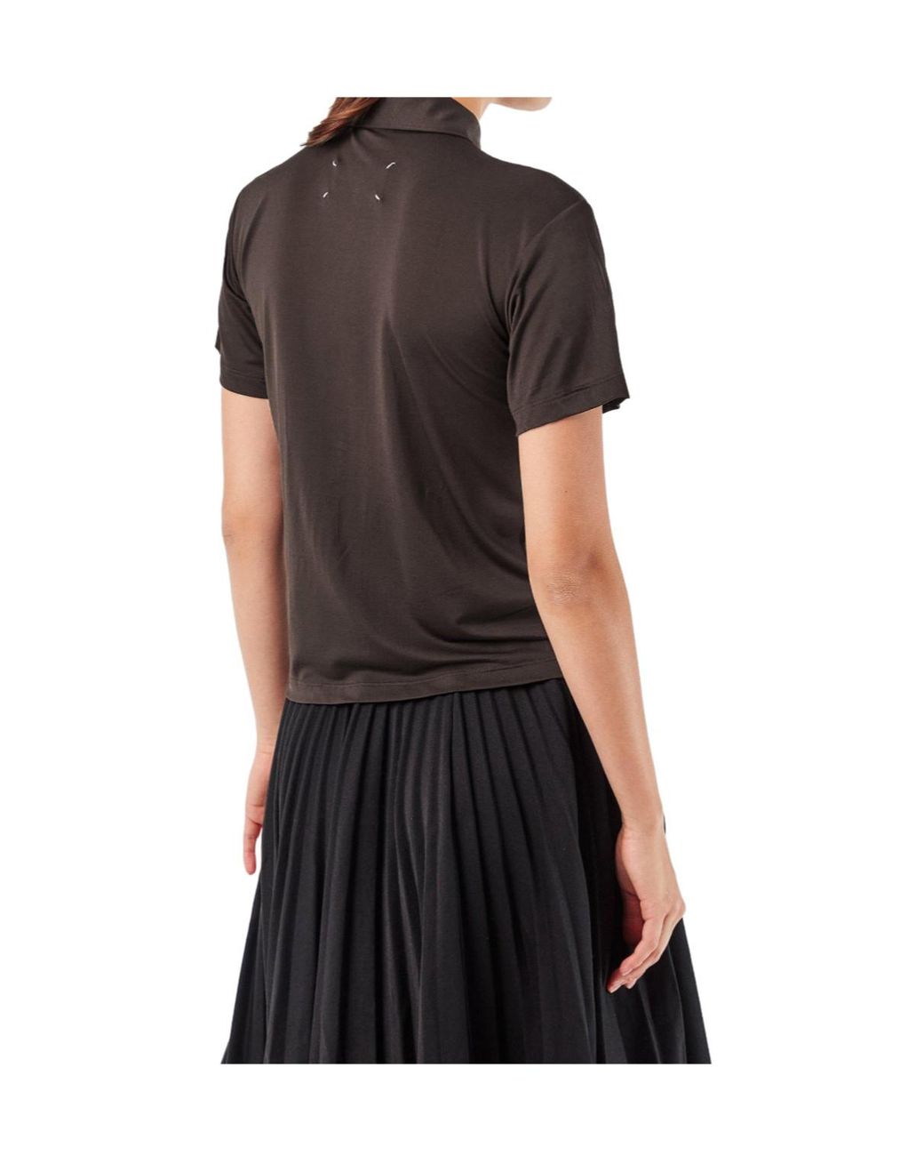 Maison Margiela Gray Dark Short-Sleeve Polo Top