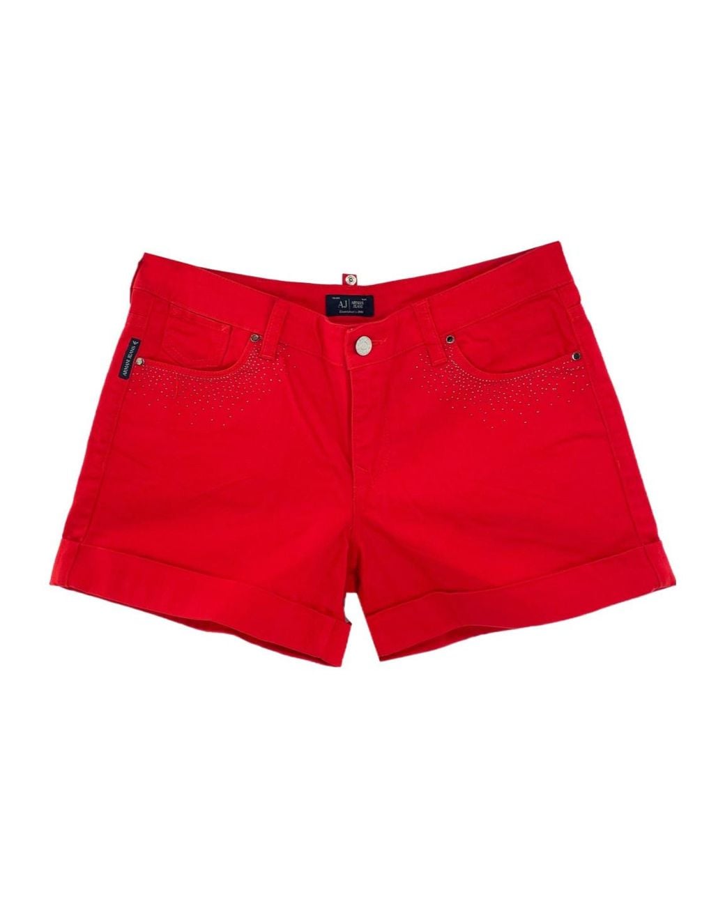 Armani Jeans Red Logo Denim Shorts