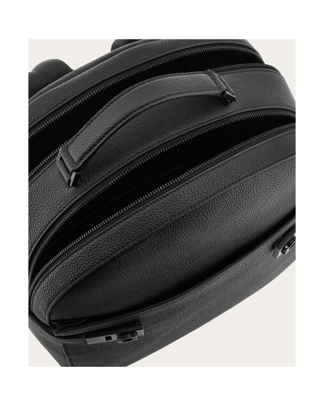 Ferragamo Black Ferragamo Gancini-Buckles Zip-Around Backpack for men